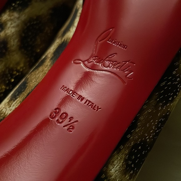 Christian Louboutin Leopard “Fetish Peep 130” Heels - Picture 5 of 13
